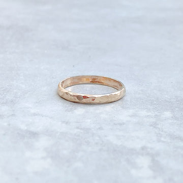 Classic Hammered Ring 14ct Yellow Gold Filled